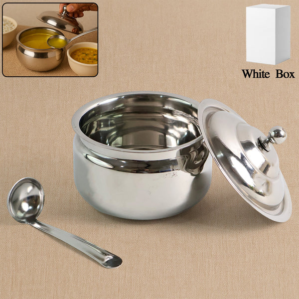 Stainless Steel Ghee Storage Jar