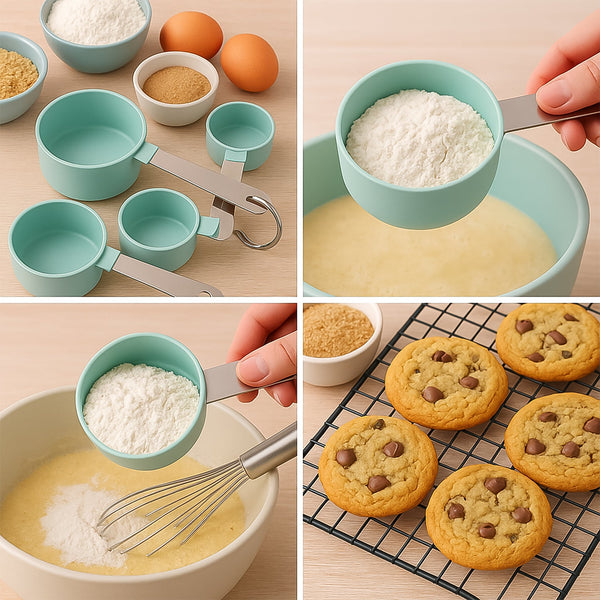 Stainless Steel and Plastics Measuring Cups (5 Pcs Set)