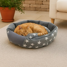 3XL Extra-Large Star Pattern Round Pet Bed for Cats & Small Dogs